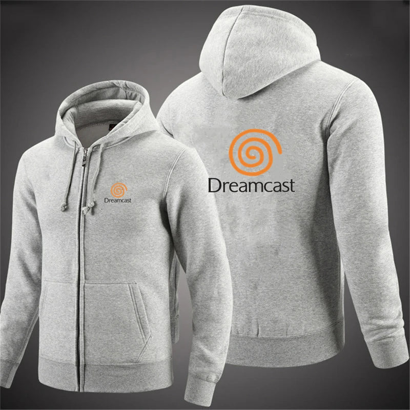 New Dreamcast Sega Autumn Men Sweatshirts Long Sleeve Jacket Hoodie Zipper Closure Jacket Male Hoodies Slim Fit Male Clothing