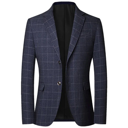 Brand 2026 Spring Mens Wedding Suits Blazer Check Autumn Single Breasted Suits Blazers Men Fashion Blazer for Mens