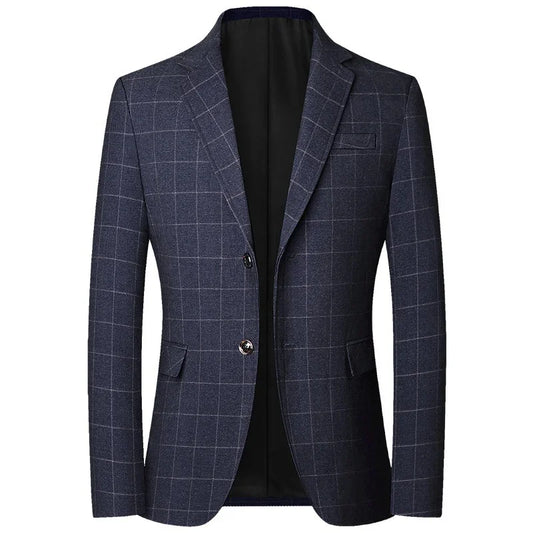 Brand 2026 Spring Mens Wedding Suits Blazer Check Autumn Single Breasted Suits Blazers Men Fashion Blazer for Mens