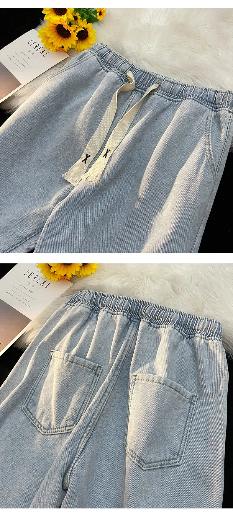 Thick Winter Straight Men's Jeans Fleece Warm Loose Plush Trousers Fashion Casual Wide-leg Plush Denim Pants Male
