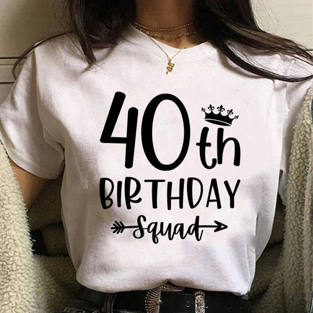 40 Ans 40th Years Birthday t shirt women Y2K Japanese Tee female graphic comic clothing