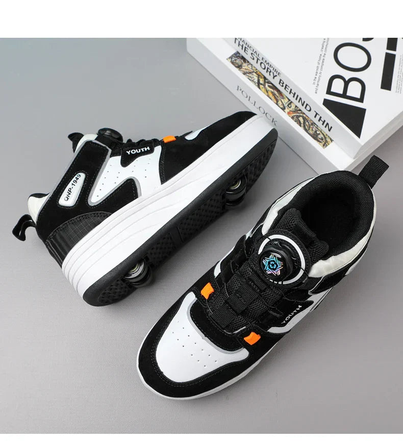 Students children's shoes four wheel light shoes Boys invisible roller shoes large size outdoor sports walking shoes women