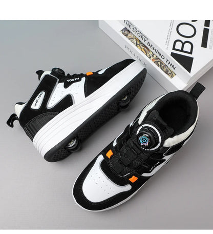 Students Children's Shoes Four Wheel Light Shoes Boys Invisible Roller Shoes Large Size Outdoor Sports Walking Shoes Women