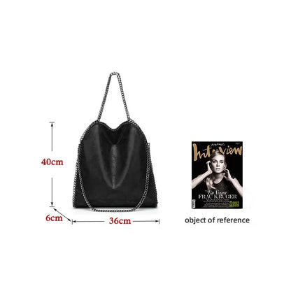 Fashion New Women's Chain Shoulder Bag Large Capacity Crossbody Tote Bag Female Foldable Solid Color Handbags Shopping Bags