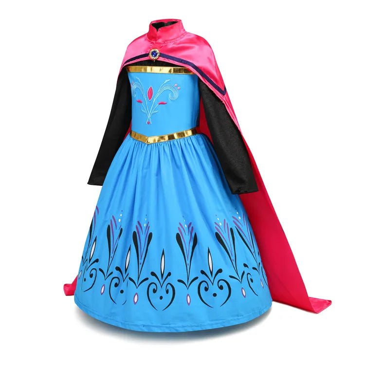 Elsa Dress for Girls 2-10 Yrs Birthday Role Anna Elsa Princess Dress for Kids Halloween Carnival Party Girls Costume