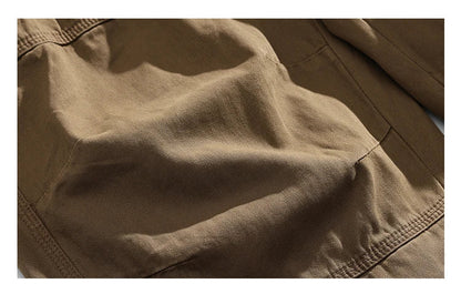 Japanese Vintage Cargo Pants Men Premium Cotton Loose Fit Straight Leg American Fashion Casual Trendy Streetwear Long Workwear