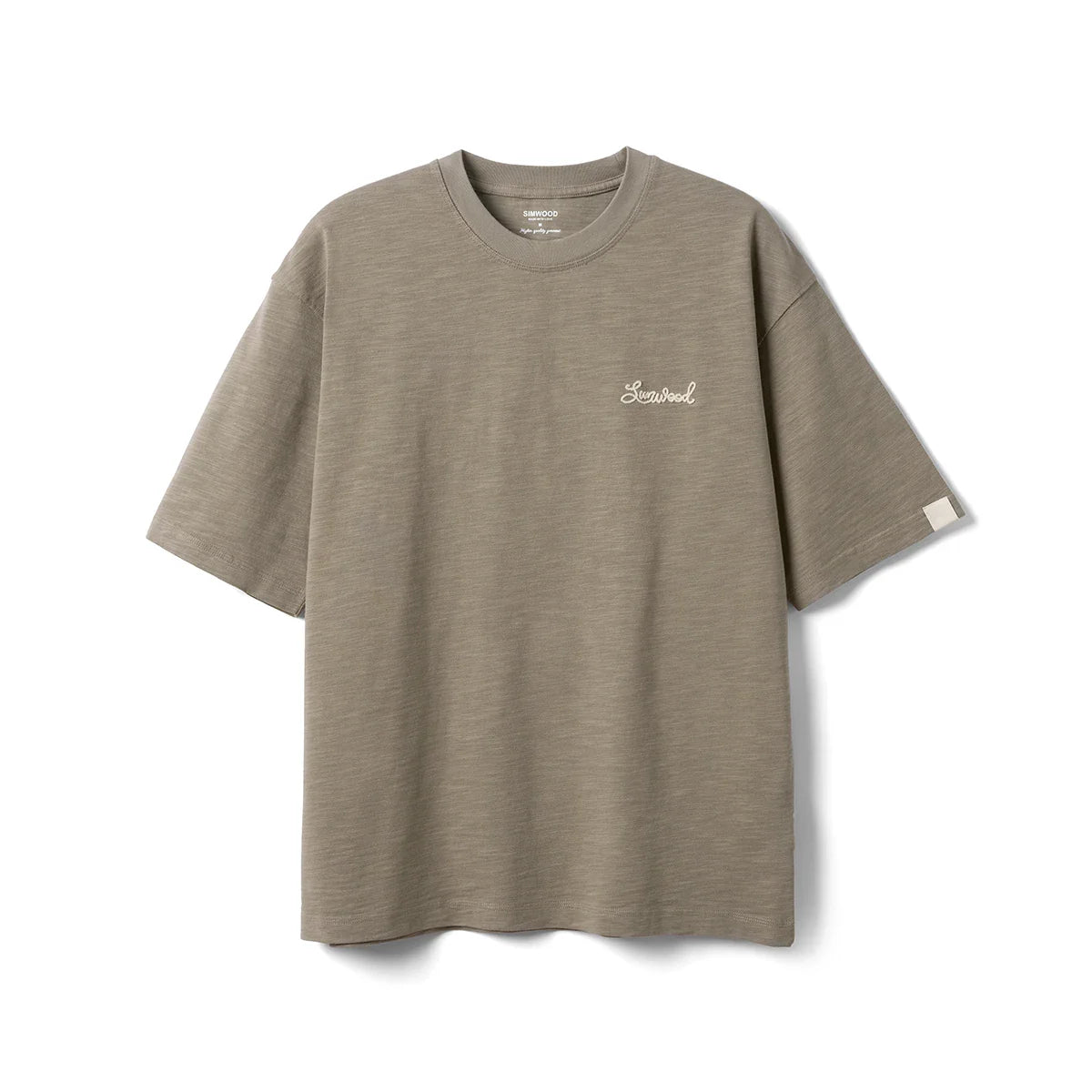 Summer New Super Loose Heavyweight 300gsm Slub Cotton T-shirts Men Letter Embroidery Tops