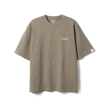 Summer New Super Loose Heavyweight 300gsm Slub Cotton T-shirts Men Letter Embroidery Tops