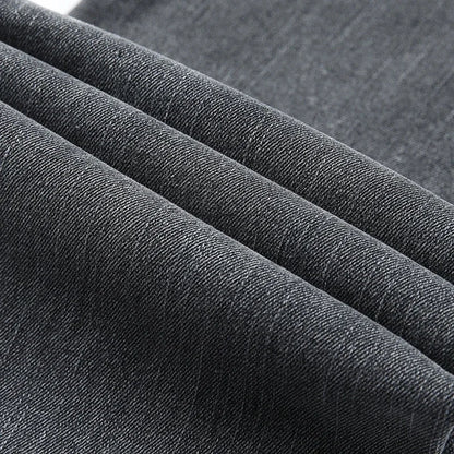 Spring Autumn Men's Stretch Slim Fit Jeans Gray Korean Fashion Skinny Small Straight Denim Pants Casual Trousers Male Clothes