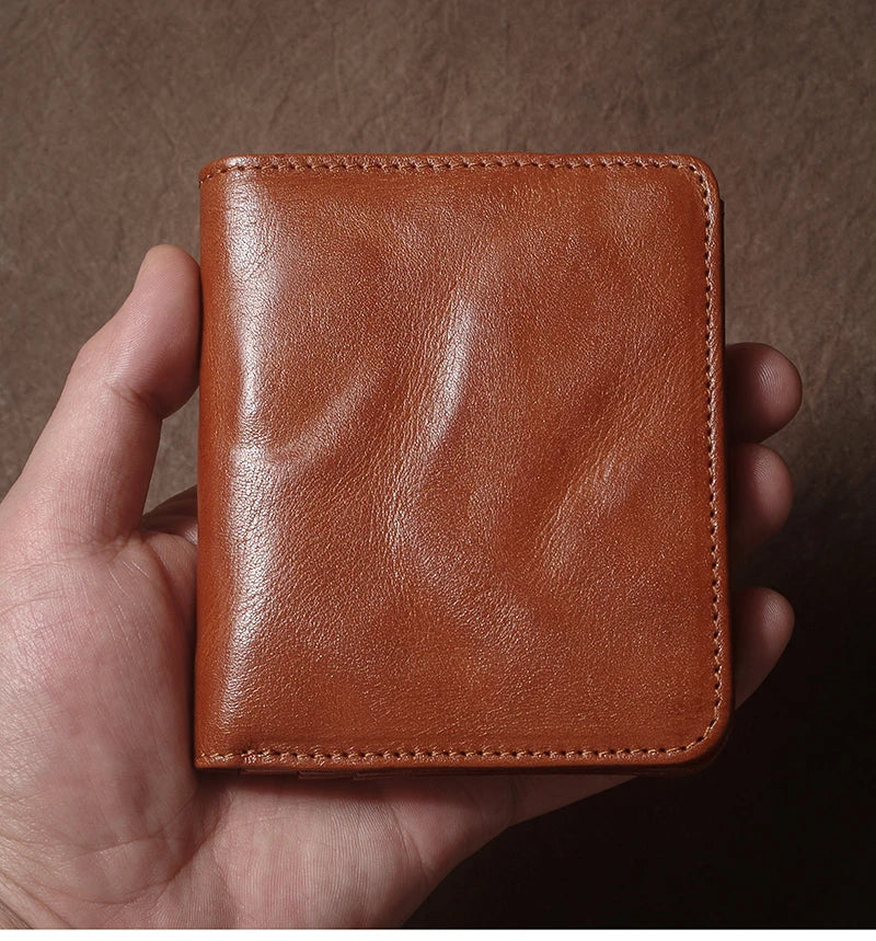 Genuine Leather Wallet High Quality Multi-Card Slots Ultra Slim Lightweight Credit Card Holder Men Women Bifold Money Clip