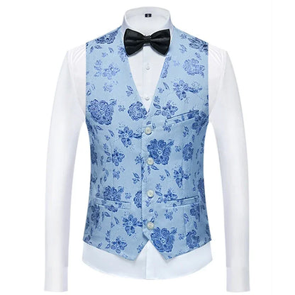 26 Colors Men's Suit Vest Single-breasted V-neck Vests Jacket Men Wedding Party Waistcoat Red Blue Green White Pink