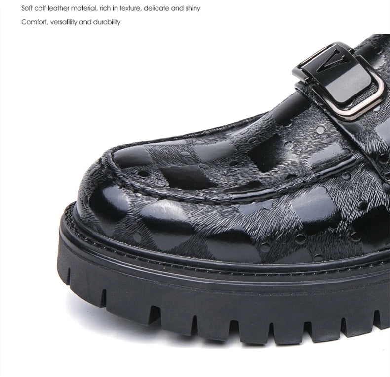 New Platform Men's Casual Shoes Comfortable Fashion Luxury Loafers Men's Leather Shoes Heightening Loafers Beans Driving Shoes