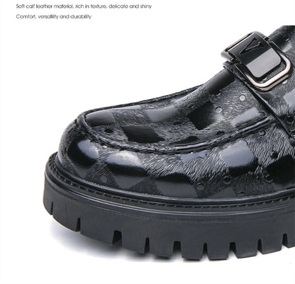 New Platform Men's Casual Shoes Comfortable Fashion Luxury Loafers Men's Leather Shoes Heightening Loafers Beans Driving Shoes