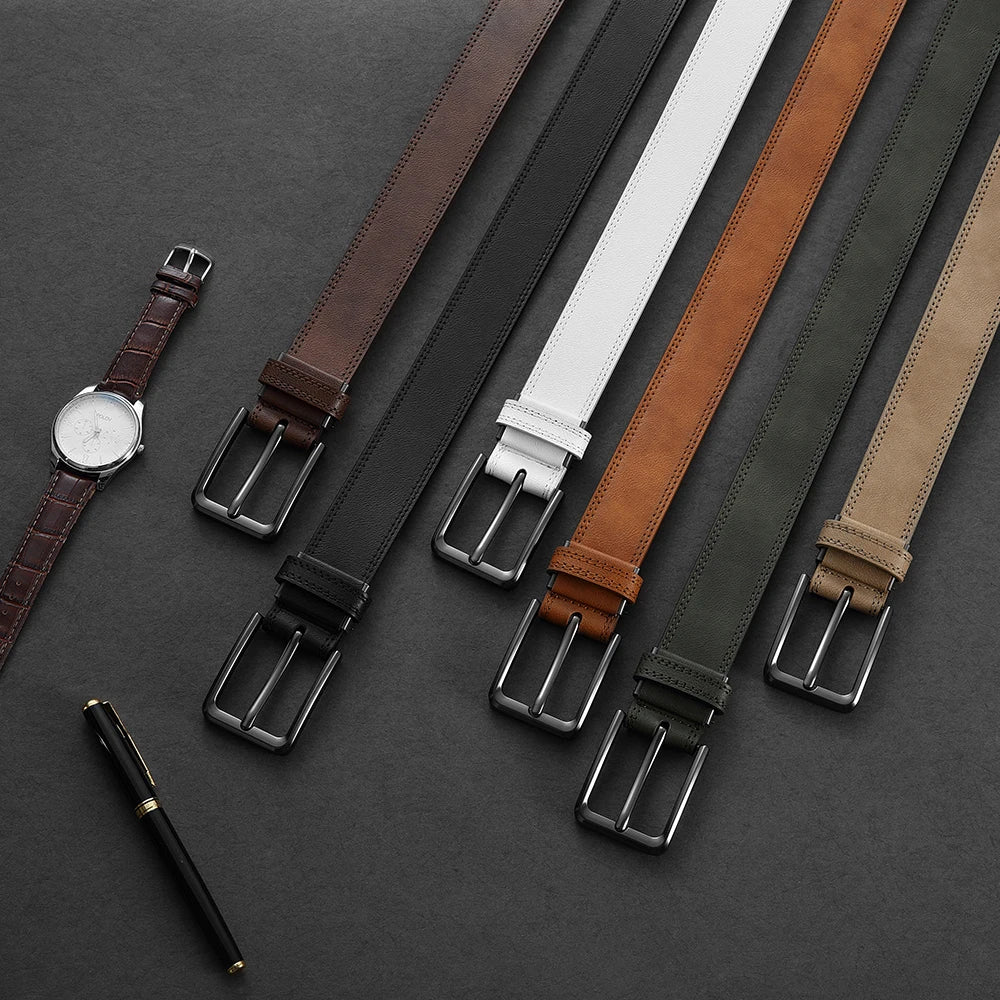 Men's PU Leather Belt Fashion Automatic Buckle Belt for Popular Business High Quality Male Belt Multi Color 105 115 125 135cm