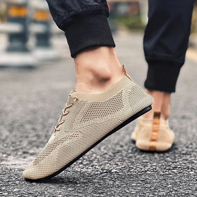 Summer Men Shoes Mesh Flat Outdoor High Quality Walking Shoes Comfortable Lace Up Breathable Non Slip Casual Man Shoe