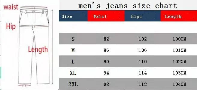 2025 New Business Men's Jeans Casual Straight Stretch Fashion Classic Blue Black Work Denim Trousers Male Brand Clothing S-3XL
