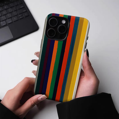 Cream Color StripesPhone Case for Magnetic  for IPhone 17 16 15 14 13 Pro Max Plus Single Double-layer Tough Case