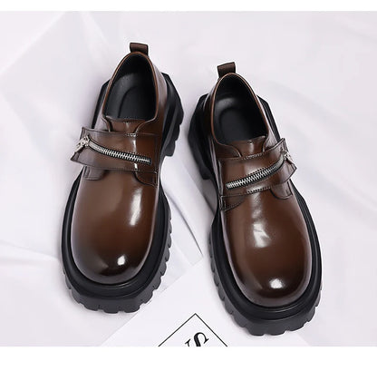 2026 New Derby men's leather shoes Thick bottomed British style design Leisure Party Business Office Luxury adult shoes