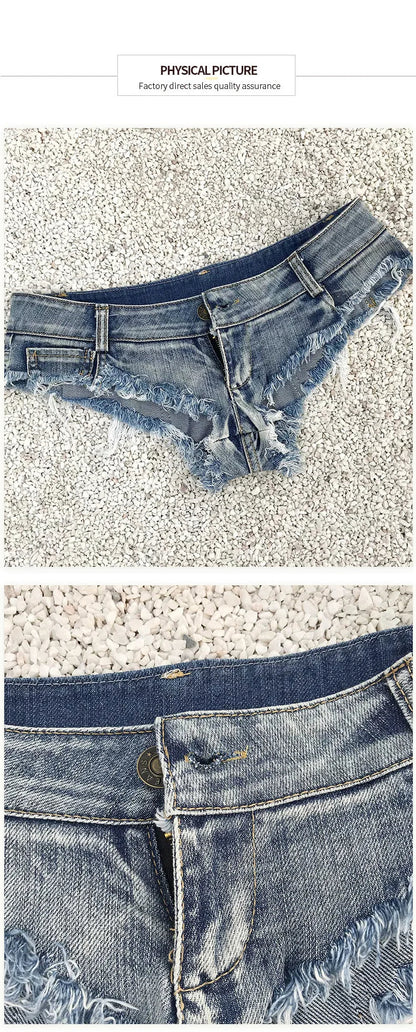 New Sexy Summer Denim Shorts Hot Pants Women's Low Rise Stretch Mini Denim Shorts Beach Party Clubwear