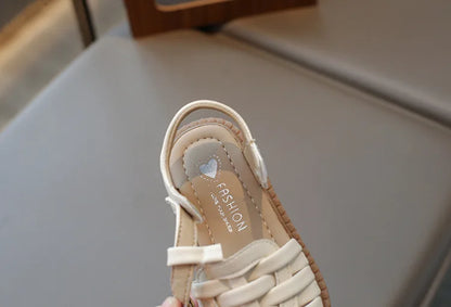 Kids Sandals 2026 Summer Sandals for Boy Fashion Children Cut-Outs Beach Shoes Braided Style Causal Walking Flat Sandals