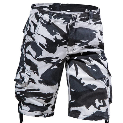 Men's Camo Shorts Summer Casual Half Pants Camouflage Outdoor Sports Short Pants Side Pocket Cotton Breathable Shorts
