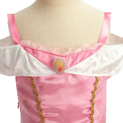 2026 Girls Costume Sleeping Beauty Aurora Princess Party Rapunzel Halloween Snow White Cosplay Costume Kid Cinderella Dress up