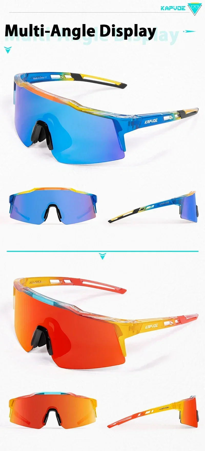Kids Cycling Sunglasses Aged 8-15 Baseball Running Children Glasses UV400 Sports Riding Bicycle Glasses