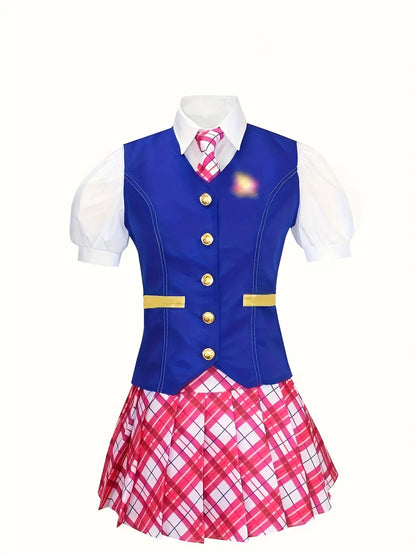 Hot Movie Vest; Shirt, Short Skirt, Three-Piece Suit Halloween Cosplay Costume; Princess Academy Uniform; Dresy Dress Cosplay St