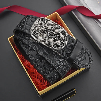 New Genuine leather retro men's belt luxury brand fashion trend business men's belt for men's gift