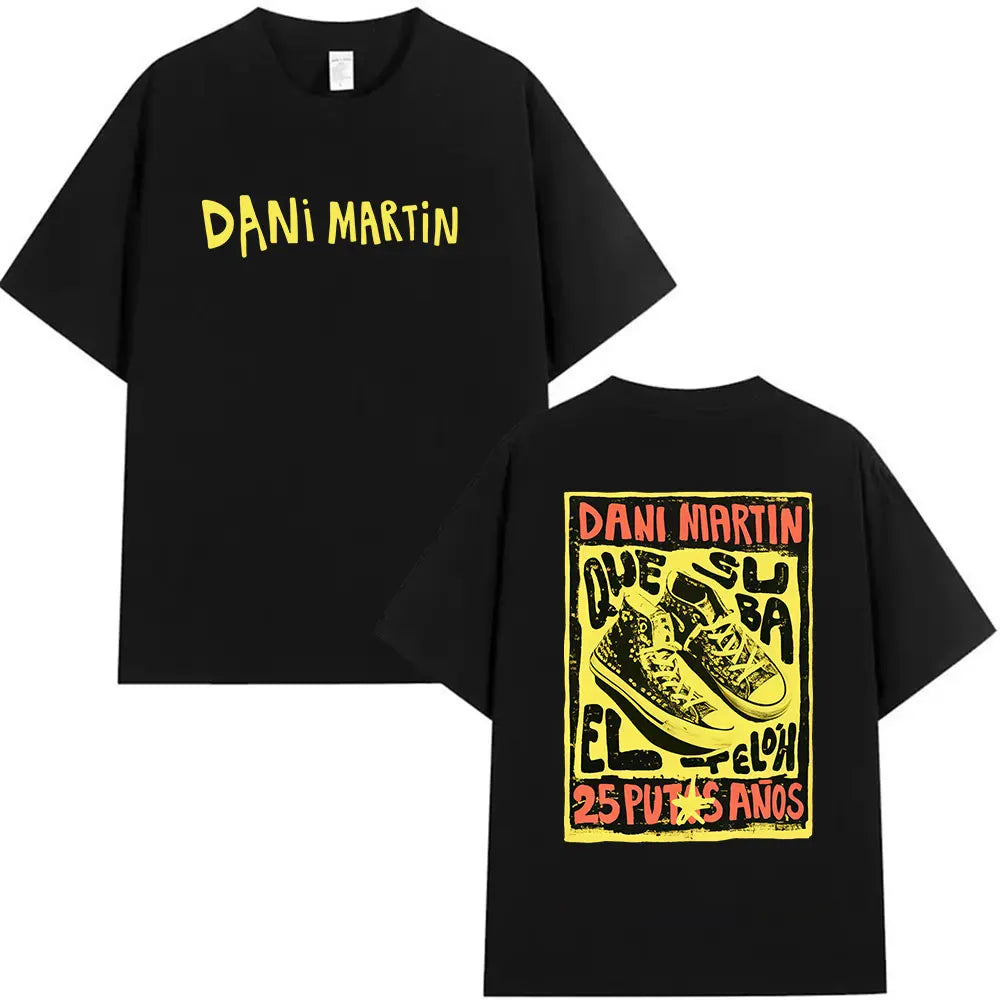 Rapper Dani Martin Tour 2025-2026 Merch T Shirts Men's Pop Music Clothing Short Sleeve T-shirt Man Hip Hop Gothic Vintage Tshirt