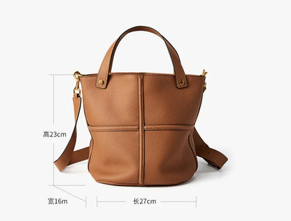 Women Bucket shoulder bag brand design Cowhide ladies handbags and purses genuine leather Tote Bags female messenger Bag Bolsas