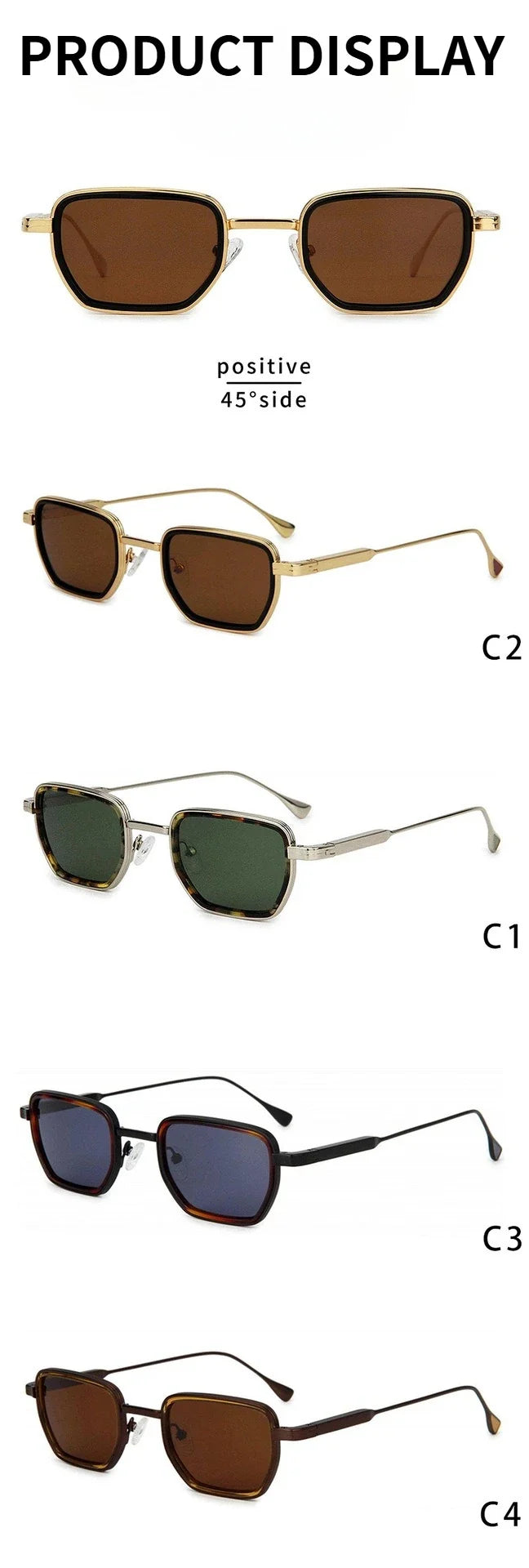 Vintage High-end Metal Steampunk Sunglasses Men Square Polarized Sun Glasses Women Stylish Retro Brand Shades Male Female UV400