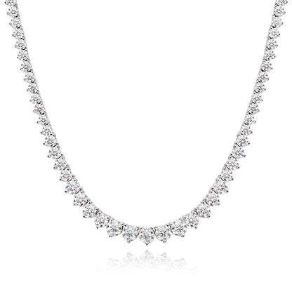 3 Claws Gradient Moissanite Tennis Necklace for Women Sparkling Full Diamond Luxury Jewelry Sterling Silver 925 Chain