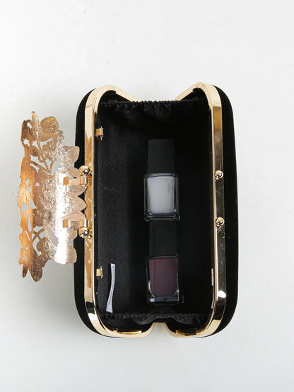 Rhinestone Clutch Bag with Crystal Floral Clasp Women Evening Handbag Formal Party Purse