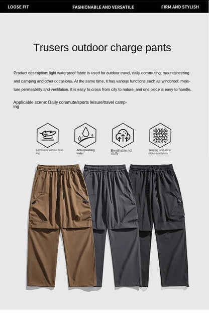 Men's Climbing Trousers Windproof Rainproof Cycling Pants  Hiking Trip Cargo Pants Outdoor Camping Running Sport Men Trouses