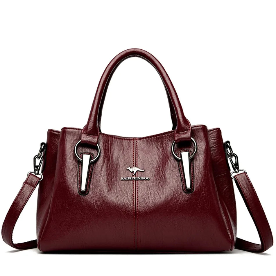 Genuine 3Layers High Quality Soft PU Leather Ladies Shoulder Crossbody Bags for Women  Luxury Handbags  Women  Designer A Main