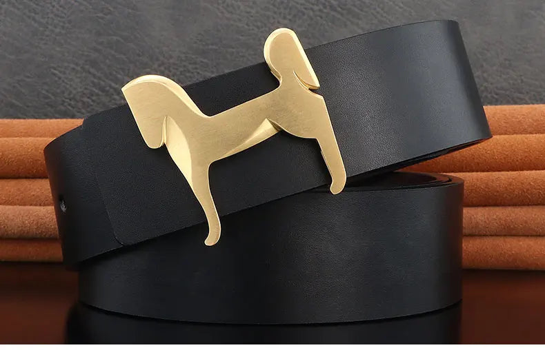 High grade Stainless steel horse slide buckle men belts 3.8cm wide genuine leather Waistband cowboy casual ceinture homme