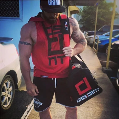 Mens Street Corner Pullovers Fitness Sport Sleeveless Hoodies Gym Bodybuilding Running Training Jogging Cotton Casual Sportswear