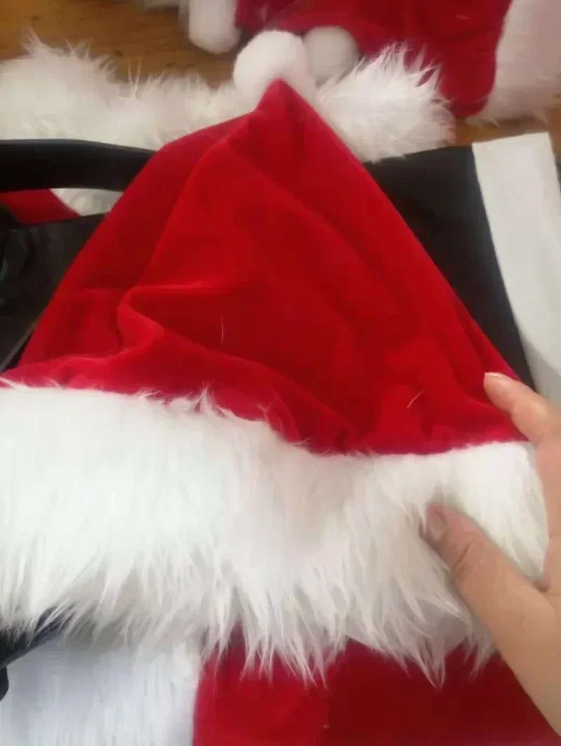 Santa Claus Cosplay Costume Christmas New Year Men Costumes Red Deluxe Classic Adults Xmas Set Carnival Party RolePlay Suits