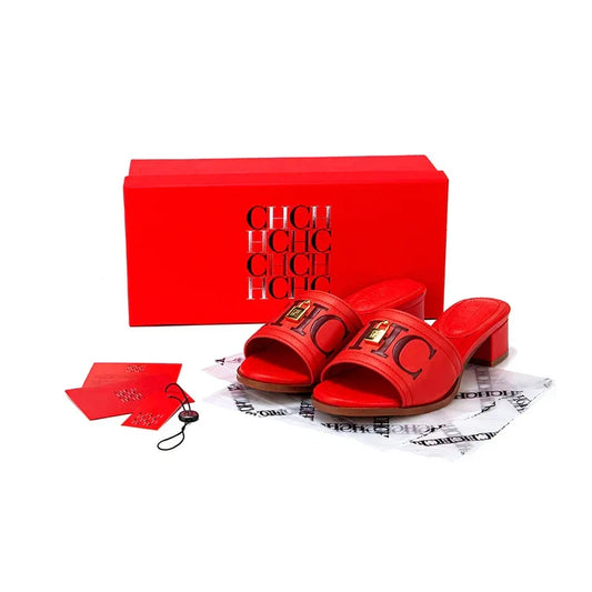 Fashion Monogram Print Elegant Design Women's Low Heeled Slippers Solid Color High Quality Metal Lock Simple Single Shoes