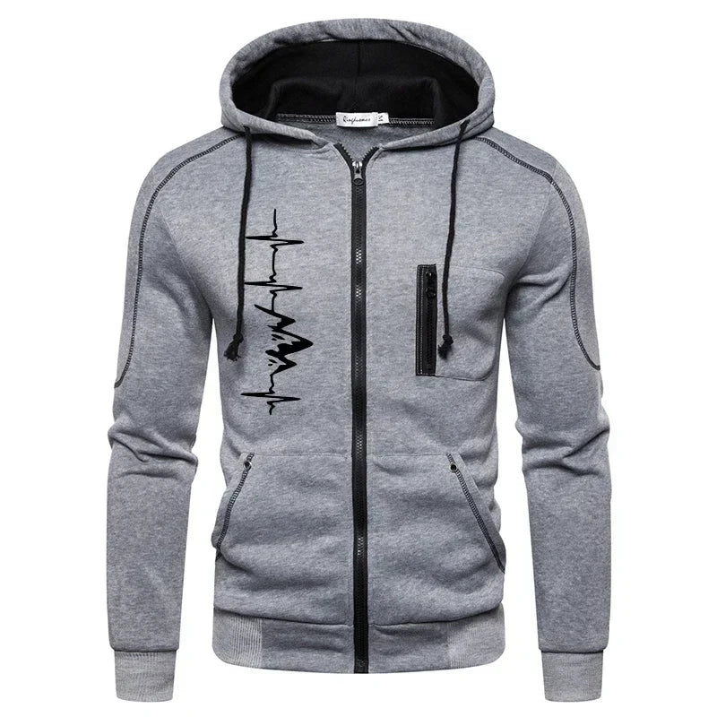 High Quality Autumn Winter Outdoors Hoodie Daily Men's Clothing Jogging Casual Sports Single Piece Zipper Jacket and Sport Pants