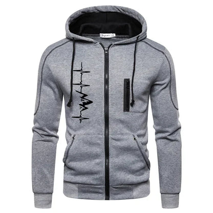 High Quality Autumn Winter Outdoors Hoodie Daily Men's Clothing Jogging Casual Sports Single Piece Zipper Jacket and Sport Pants