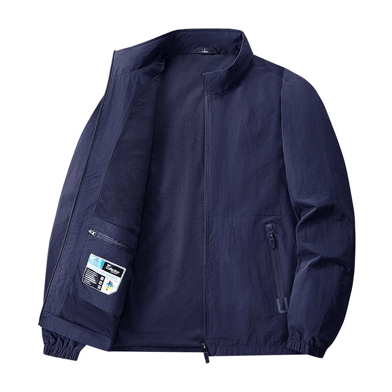 Big&Tall 8XL Men Outdoor Jacket Autumn Winter Jacket Hiking Camping Windbreaker Plus Size Spring Oversized Outwear Hooded Coat