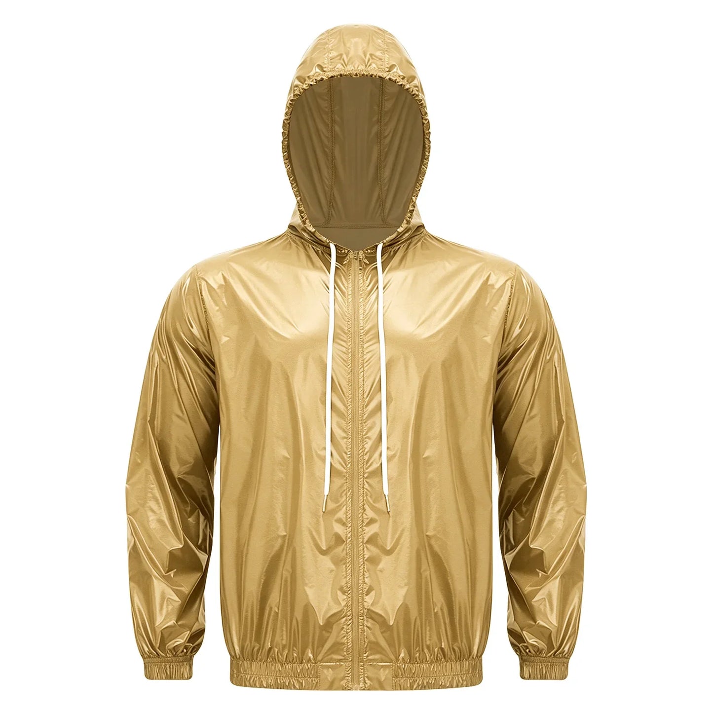 Mens Waterproof Hooded Jacket Tops Breathable Raincoat Waterproof Windproof Outdoor Biking Fishing Jacket Hood Outerwear