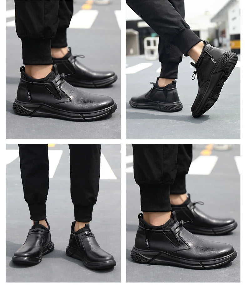 Fashion Safety Shoes Men's Work Steel Toe Caps Male Indestructible Protective Shoes Puncture-Proof Security Footwear Work Boots