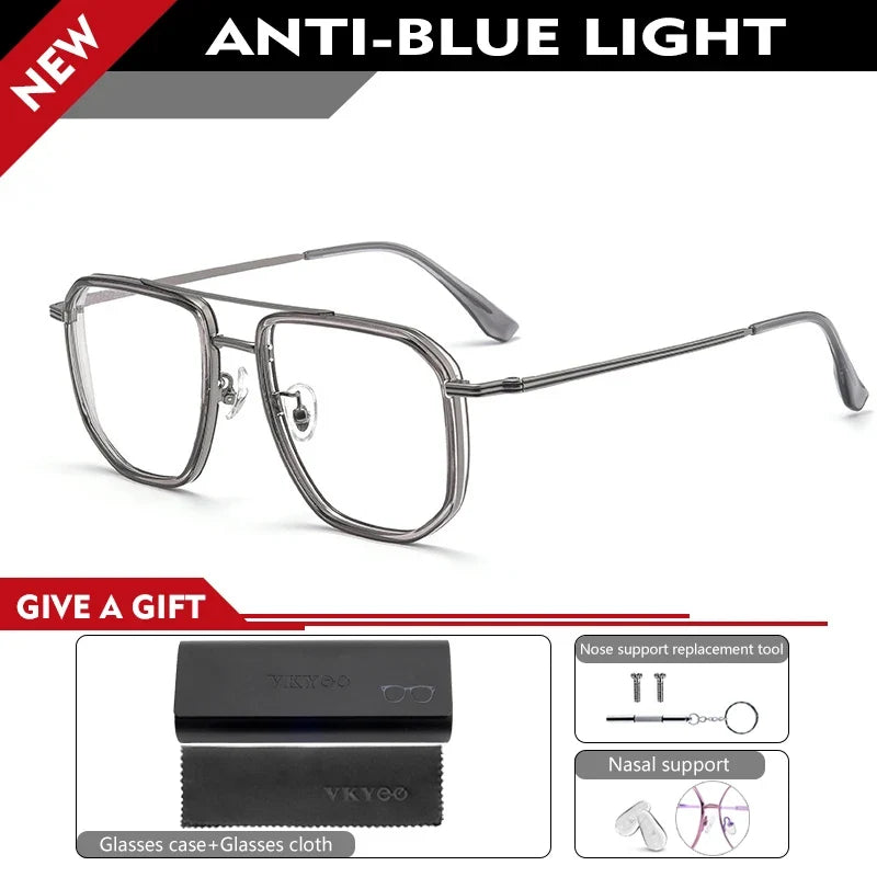 Fashion New Business Men's Large-rimmed Glasses Can Be Customized Prescription Anti-blue Light Glasses Retro Glasses Frame