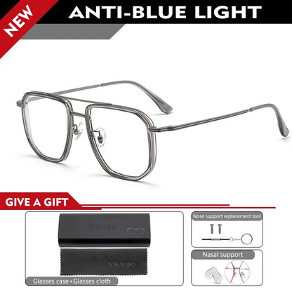 Fashion New Business Men's Large-rimmed Glasses Can Be Customized Prescription Anti-blue Light Glasses Retro Glasses Frame