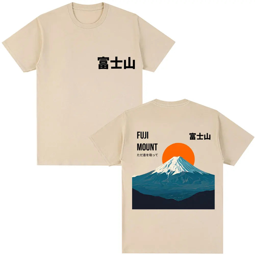 Japanese Style Hokkaido Wave Graphic T-shirts Men Women Harajuku Fashion Vintage T Shirts Oversized Cotton Popular T-Shirt Gifts