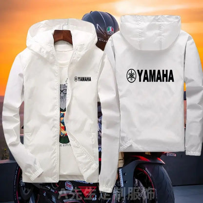 2026customized Yamaha motorcycle trench coat creative and personalized riding thin casual men's and women's zipper hooded jacket