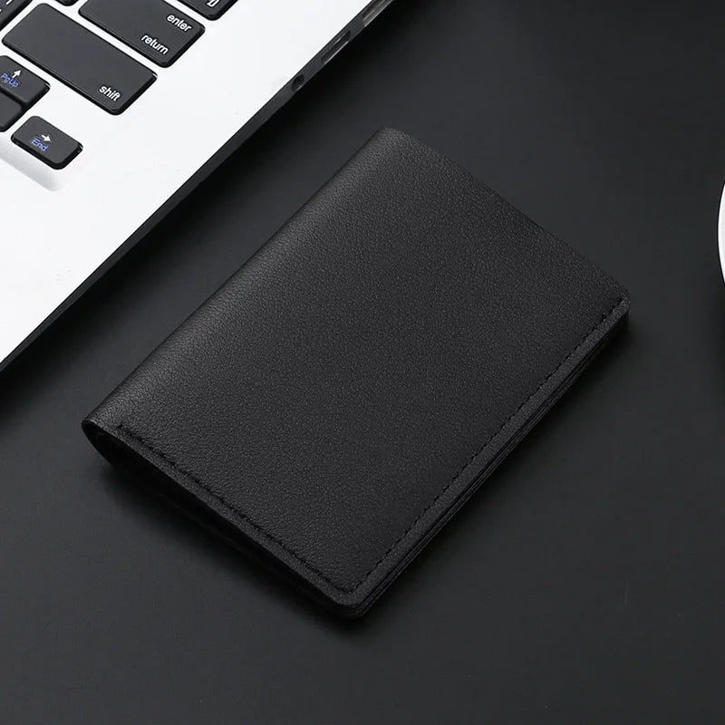 Homefish Petit portefeuille en cuir PU de couleur unie pour femme, sac à main court simple avec boutons, porte-cartes de crédit ultra fin, porte-monnaie